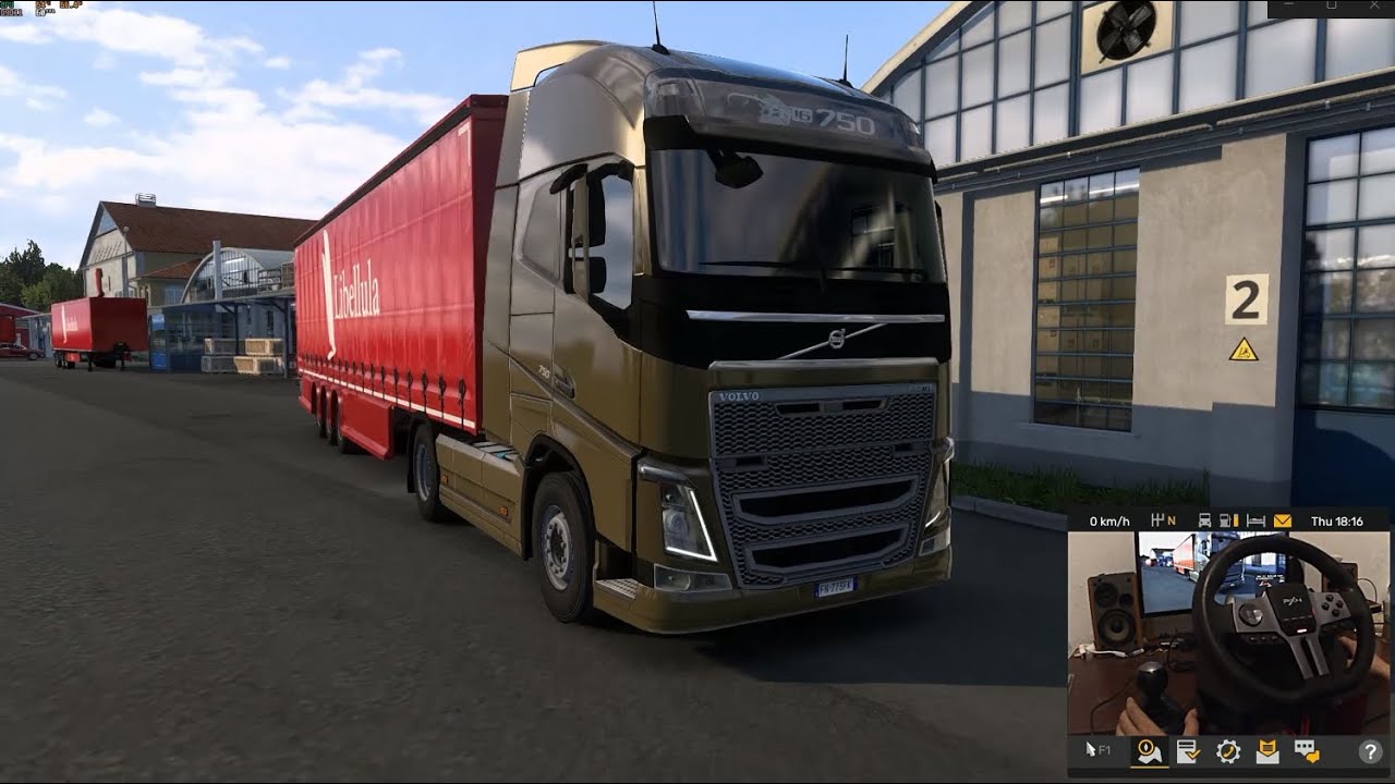 Volvo Truck - Globetrotter XL - ETS2 - PXN V9 Gen2 Steering Wheel Gameplay - Storm Weather