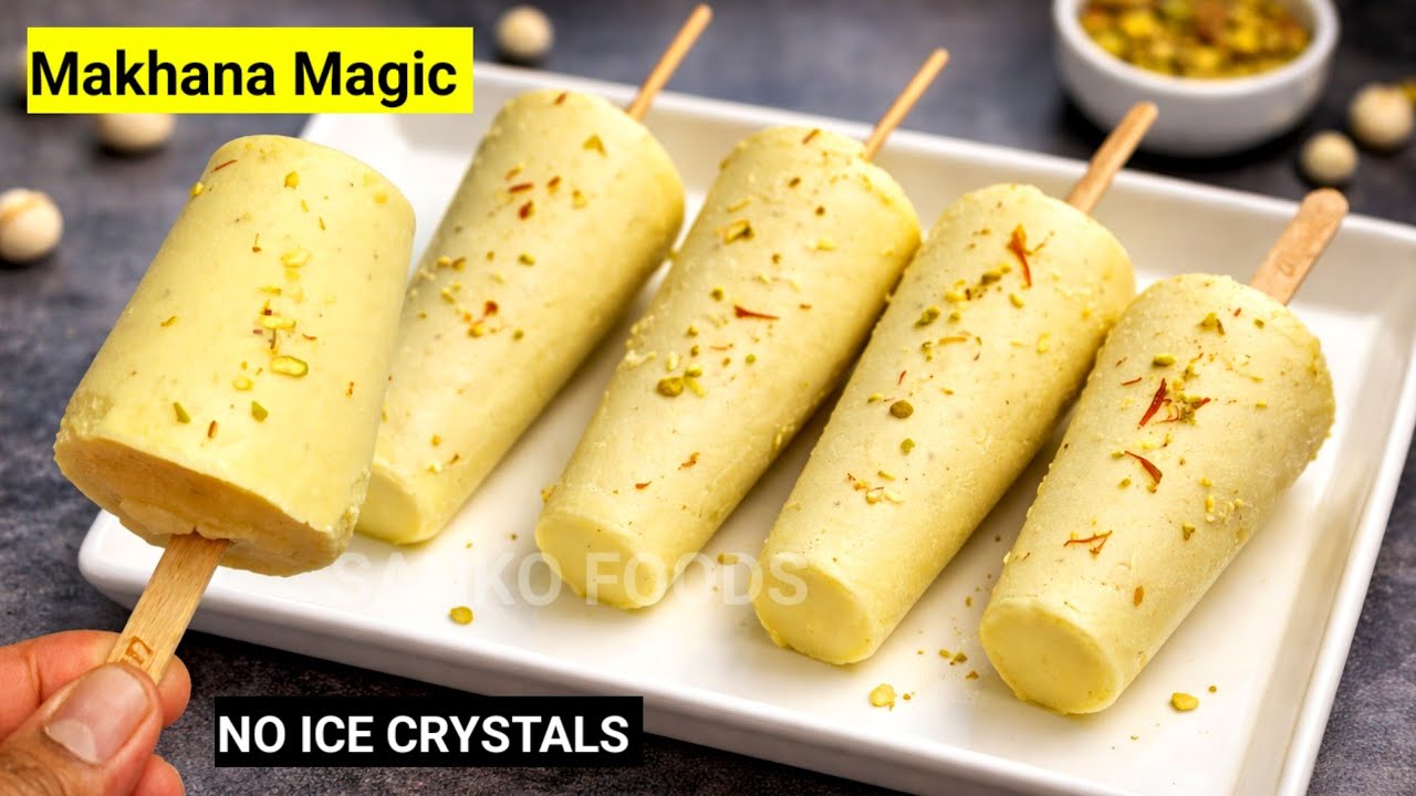 Healthy Makhana Kulfi Recipe  | No Cream,  No Ice Crystals, Super Creamy & Easy