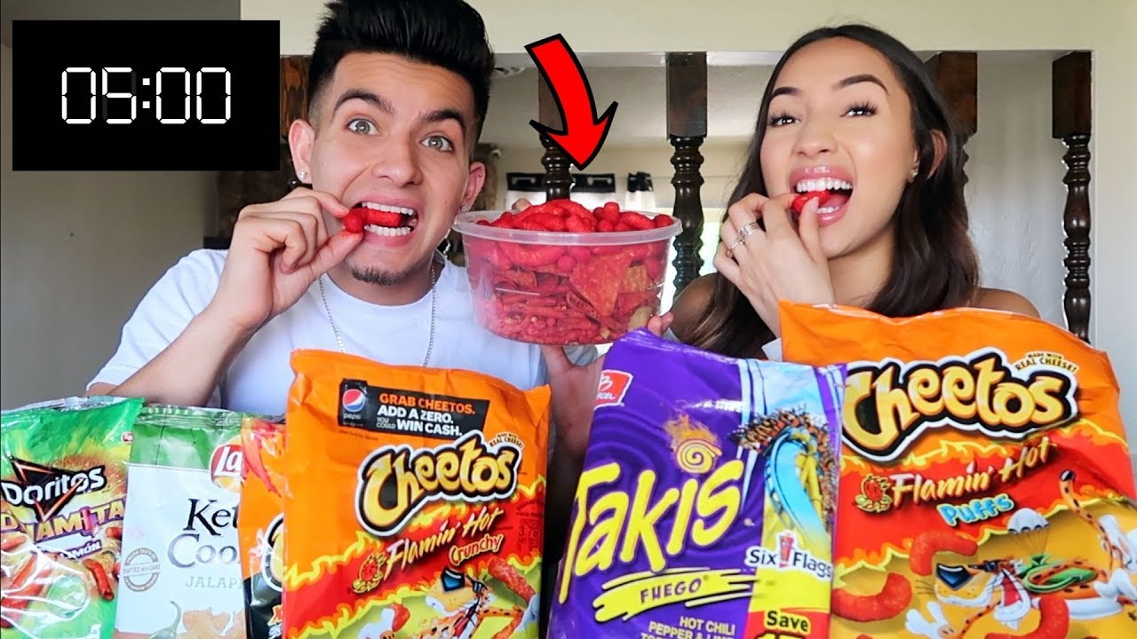 WHO CAN EAT THE SPICIEST CHIPS FASTER CHALLENGE!!!
