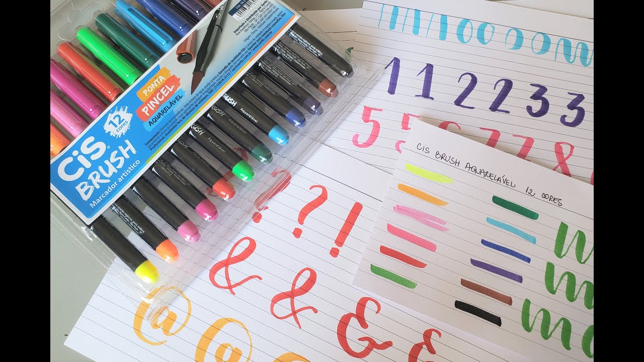 Lettering de Números e Símbolos com as brush da Cis