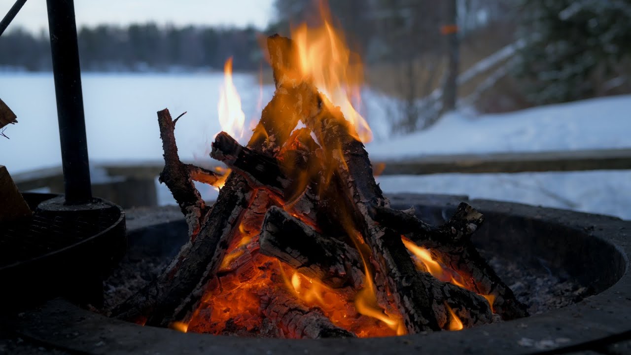 🔥 Cozy Campfire by Eldmörjan Lake | Natural Fire Sounds