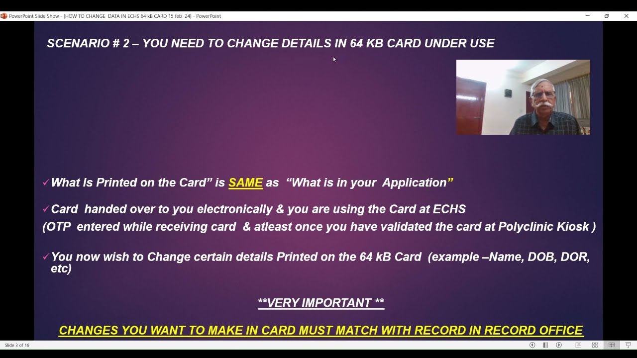 V 87 - HOW TO CHANGE DATA ON 64 KB CARD  UNDER USE