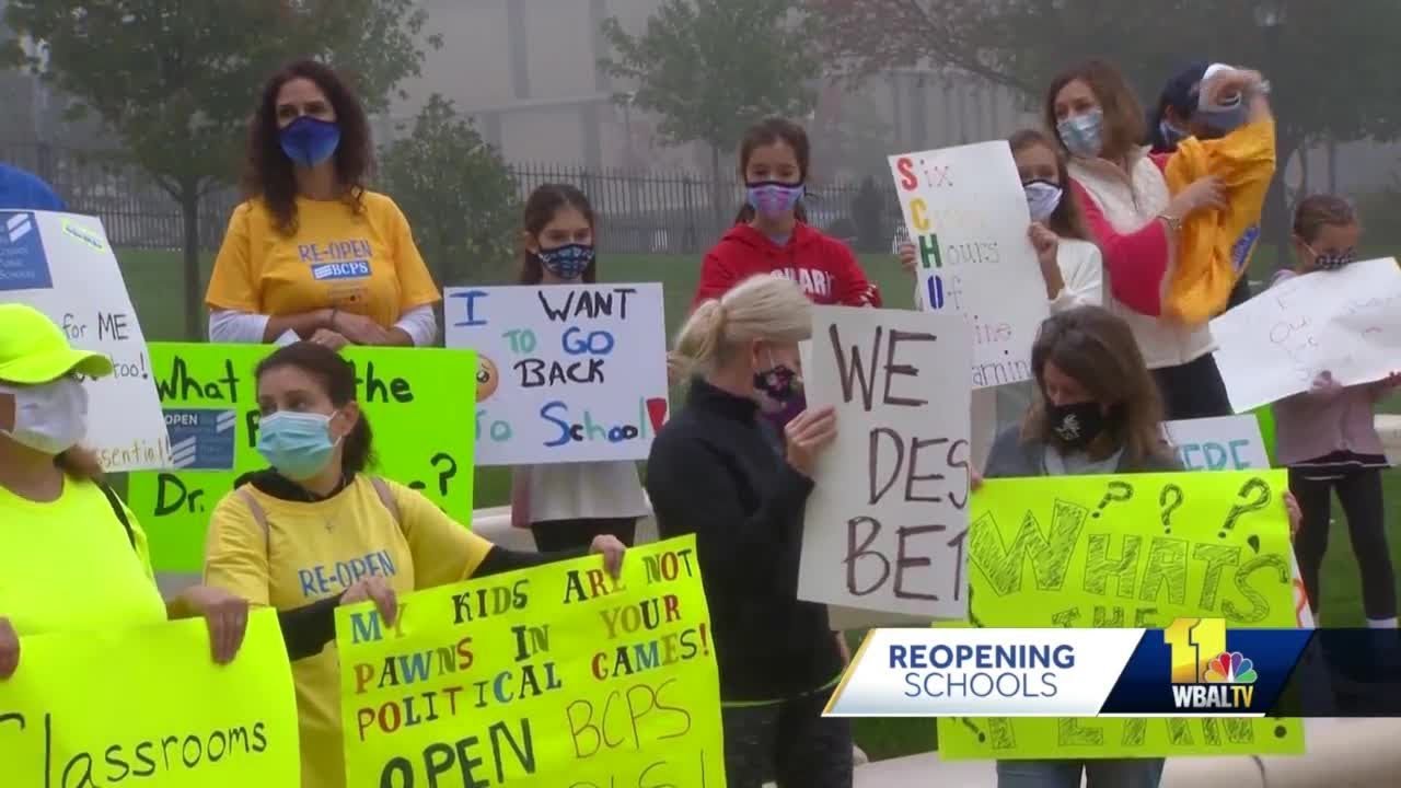 Parents, students rally to reopen Baltimore County Public Schools for in-person learning