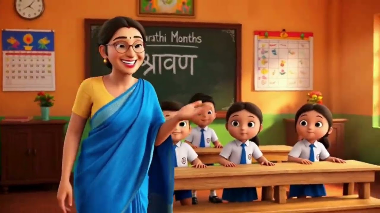 महिने महिने बारा रे 🎵 | Marathi Months Song for Kids 👧👦 | Learn Indian Calendar 📅 with Dance 💃 Fun 😄