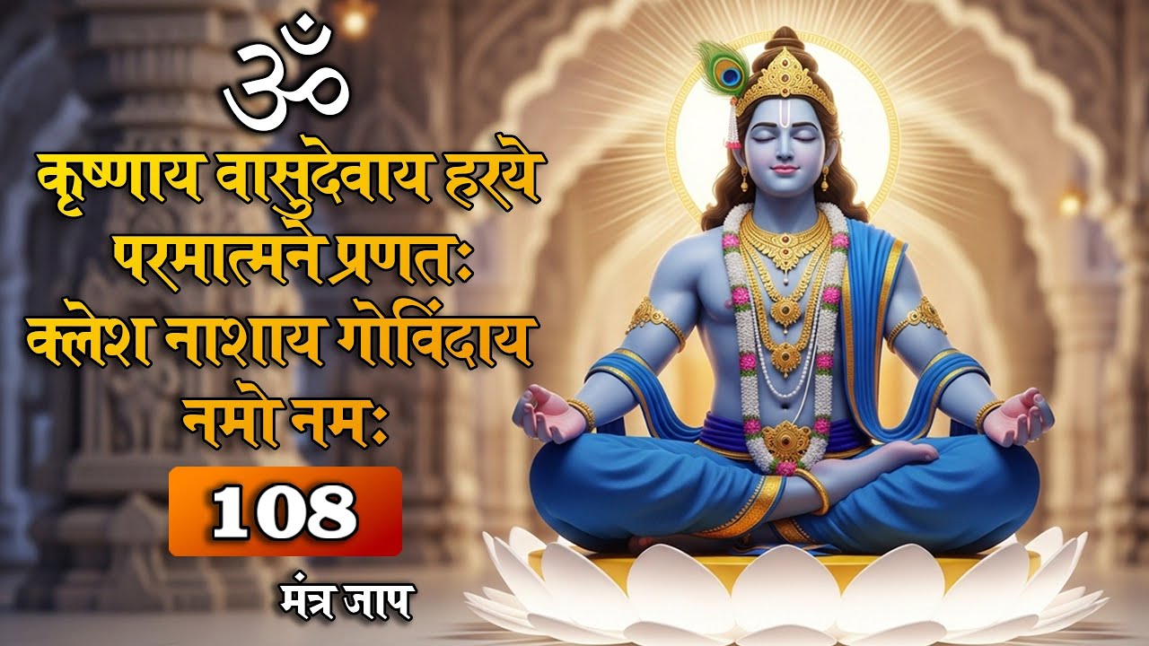 Krishna Mantra - Om Krishnaya Vasudevaya Haraye Paramatmane 108 Times | Bhakti Song | Krishna Bhajan