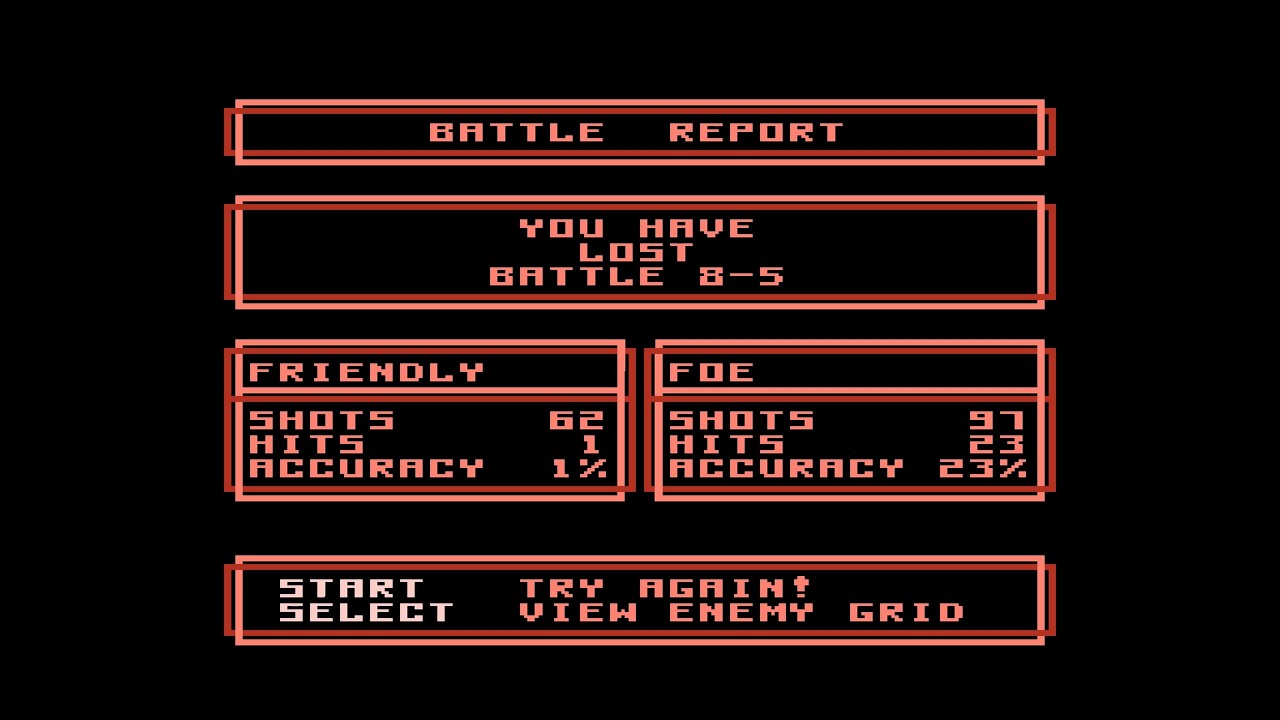 Battleship - Continue and Game Over Screen