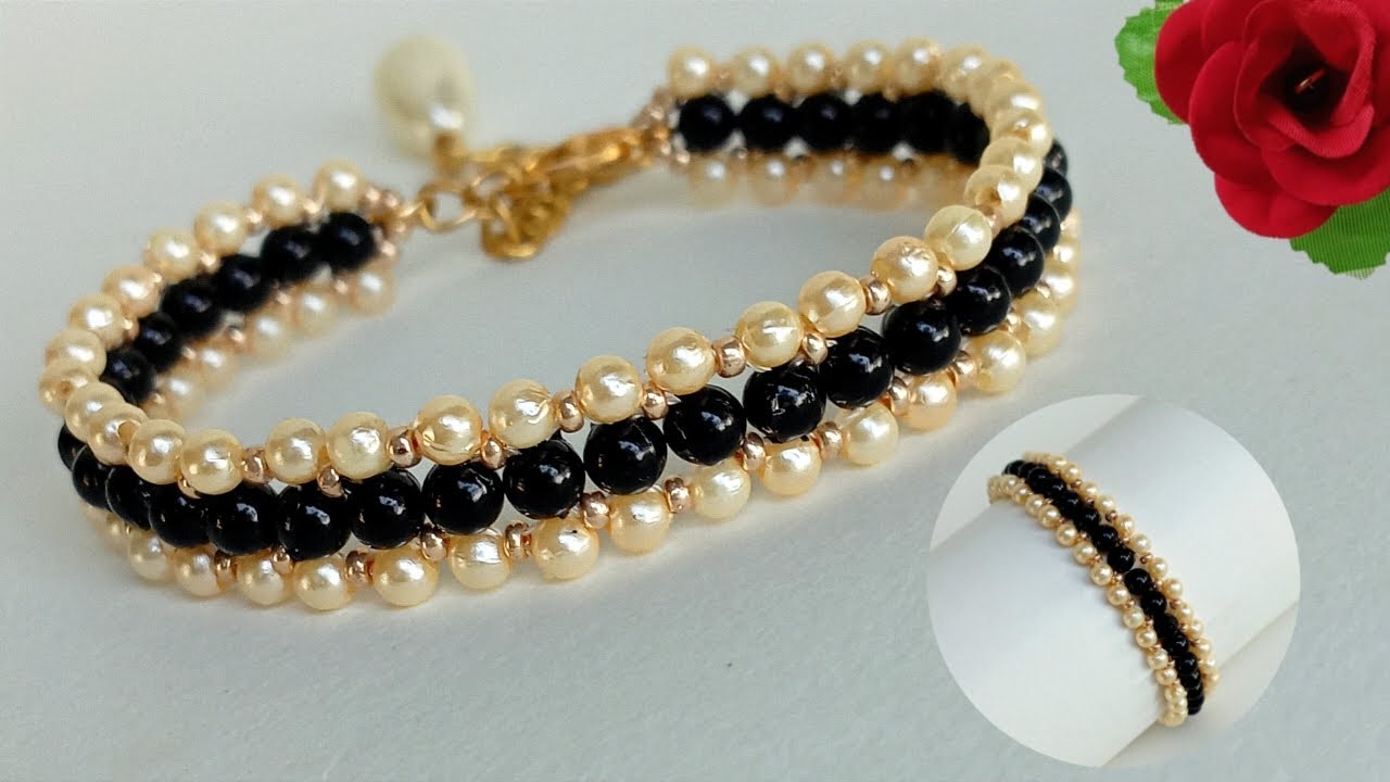 Diy easy bracelet || how to make friendship bracelets easy || easy beaded bracelet making tutorial