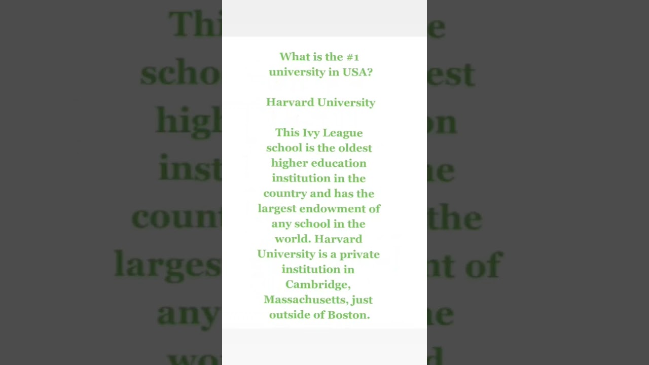 What is the number one university in USA? #studyinusa #studyusa🇺🇸 #viral #scholarship #top #india