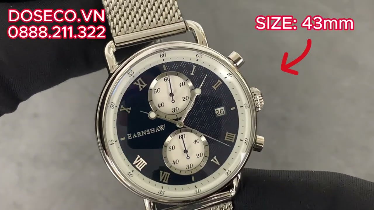 Đồng hồ nam Thomas Earnshaw ES-8090-11, m&aacute;y Quartz #watch