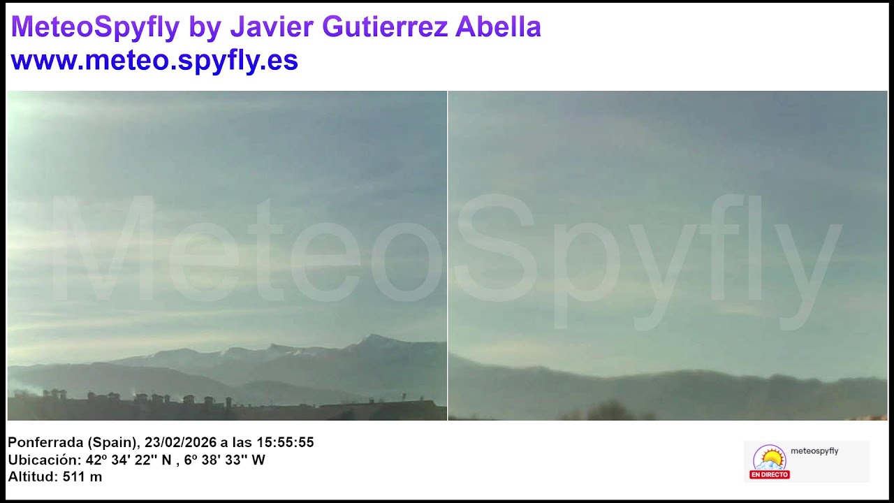Directo Ponferrada (El Bierzo) - Meteo Spyfly by Javier Gutierrez Abella [WEBCAM LIVE]