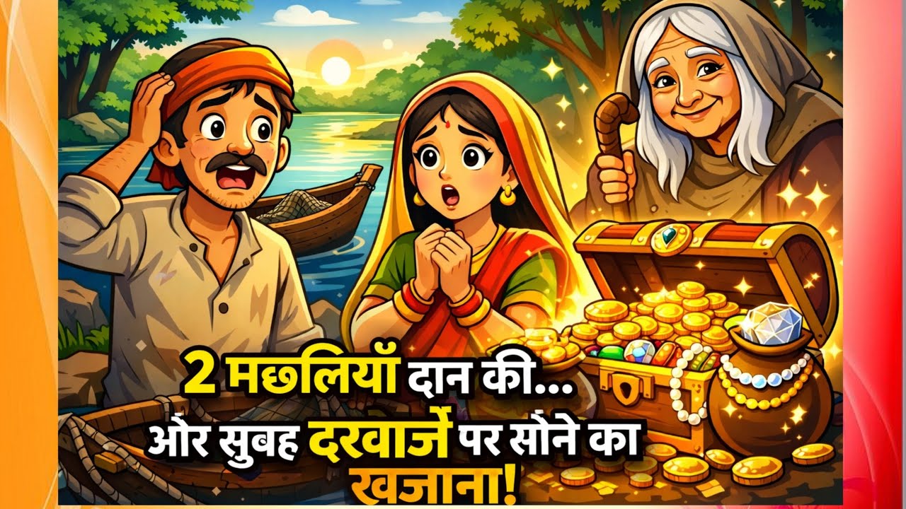 गरीब मछुआरे ने 2 मछलियाँ दान की 😱 सुबह दरवाजे पर सोने का खजाना | Emotional Hindi Story