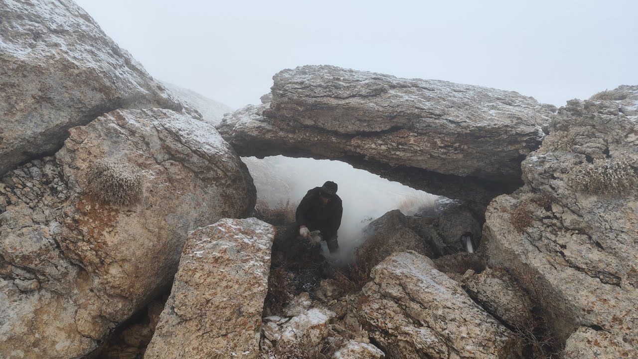 Caught in a severe mountain blizzard | Either shelter or death if not under a rock! For survival