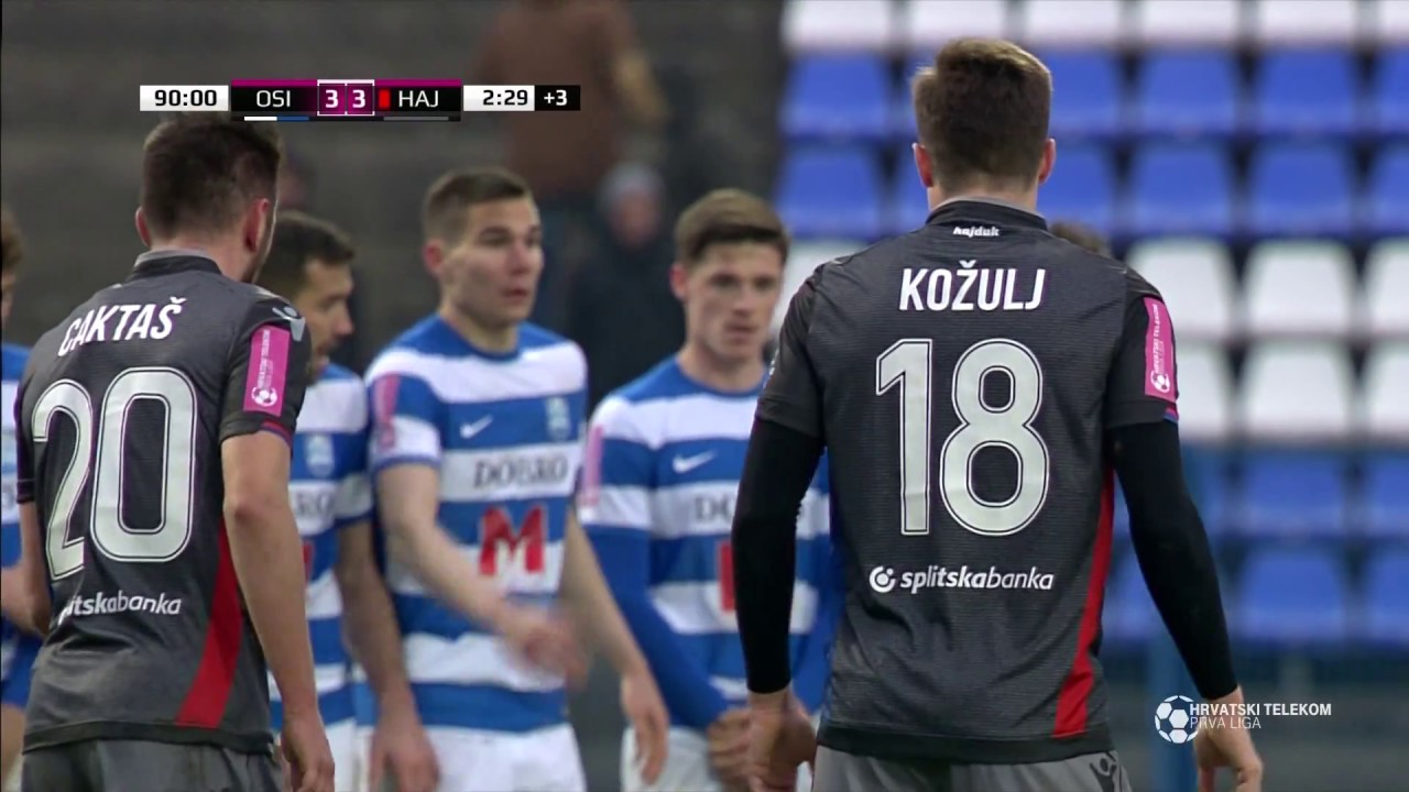 SAŽETAK: OSIJEK vs HAJDUK 3:3 (26. kolo, HT Prva liga 17/18)