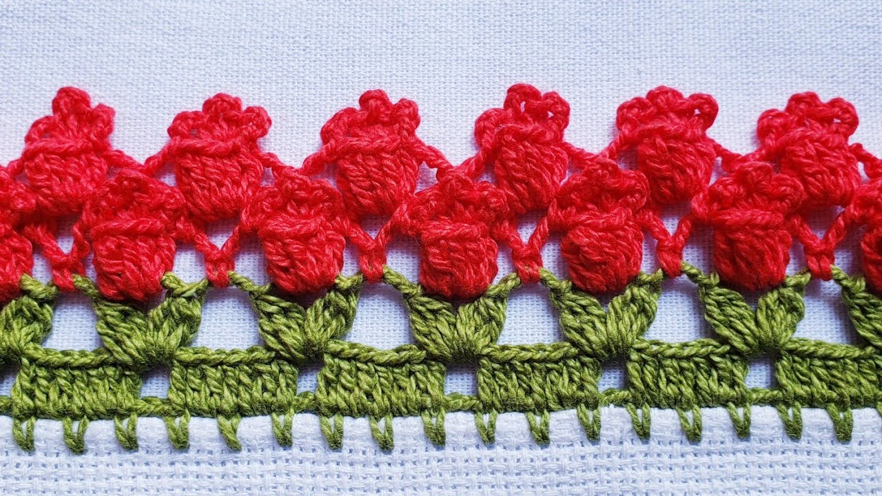 Barrado/bico para pano de prato #croche #crochet #barradinhodecroche 🌹#531