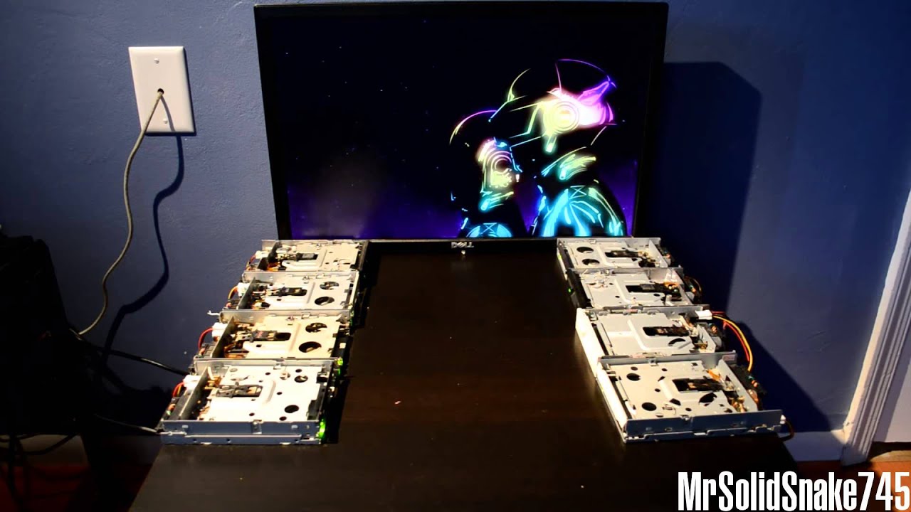 Daft Punk - Something About Us on eight floppy drives