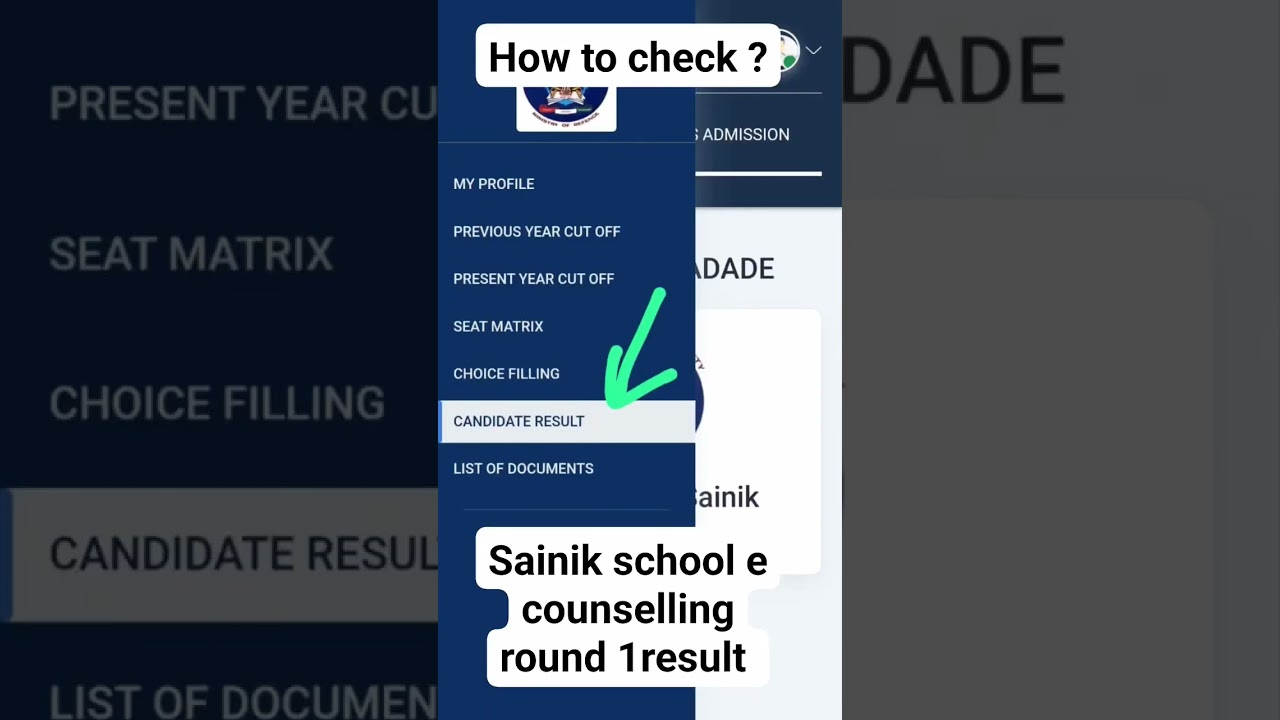 How to check sainik school e counselling round 1 result