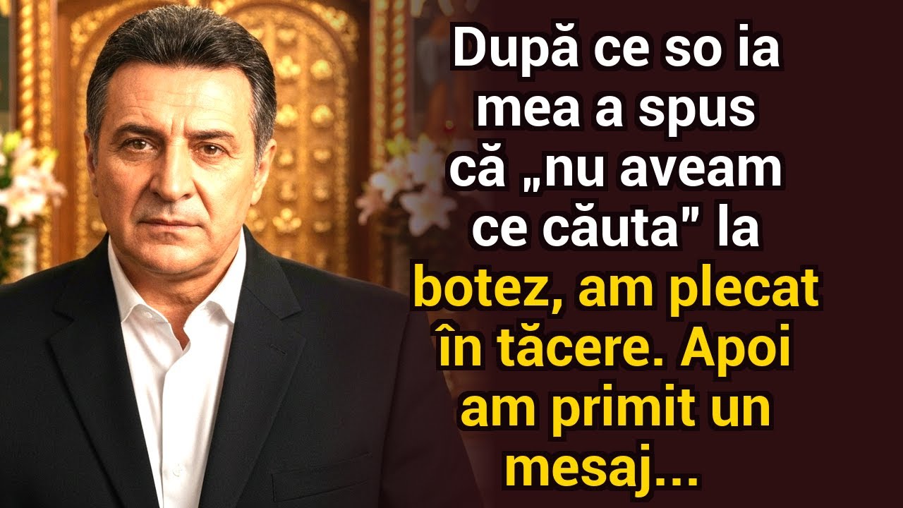 După ce soția mea a spus că “nu aveam ce căuta” la botez, am plecat în tăcere — apoi am primit un