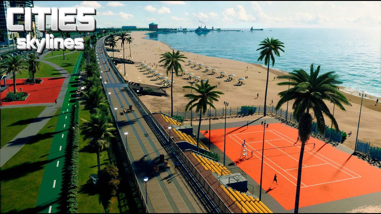 Ciclovias e a nova orla da Praia 🚢⚓️CITIES SKYLINES II - Cidade do Zero #70