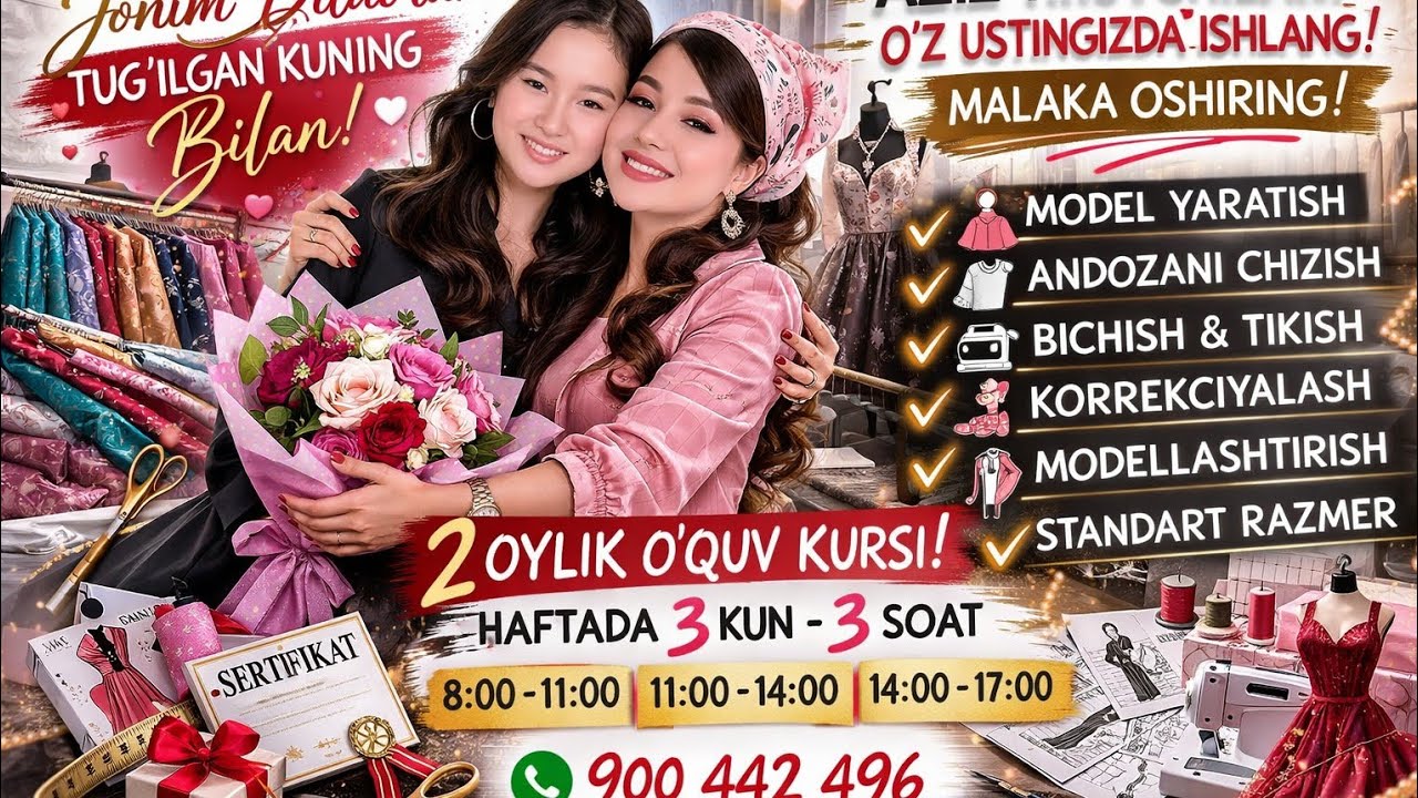 2 Oylik Tikuvchilik Kursi ✂️ | Noldan Professional Darajagacha!