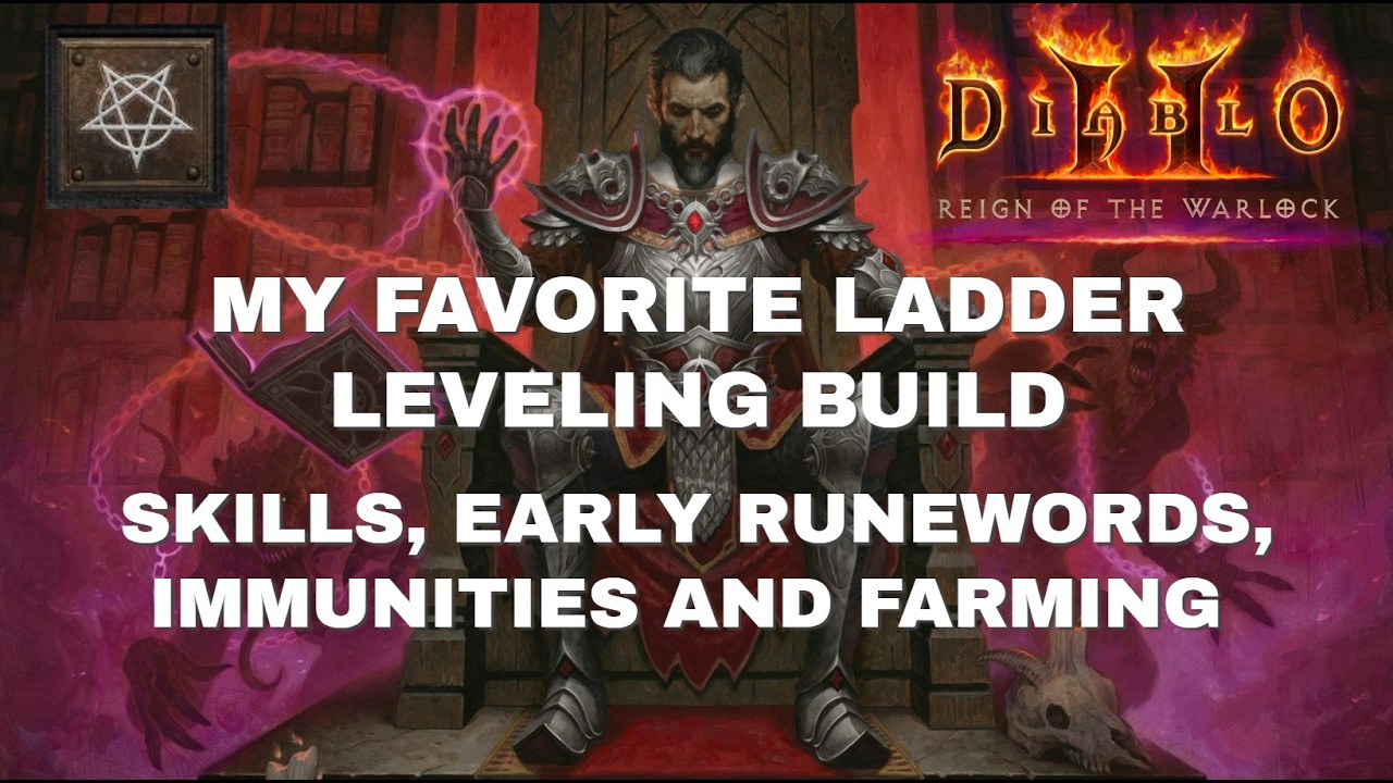 Diablo 2 Resurrected - FAVORITE WARLOCK LEVELING BUILD - Ladder guide, skills, early items & farming