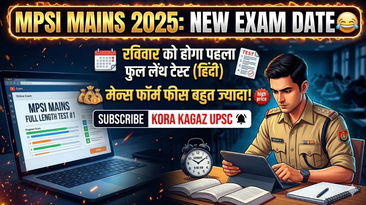 MPSI Mains New Final Exam date | mpsi mains full length test update | mpsi mains form fees kitni?