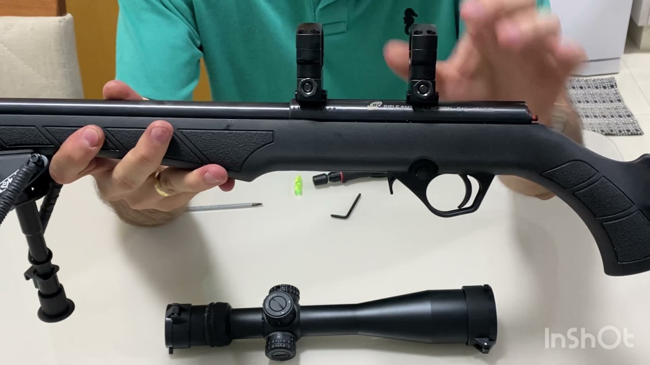 Como instalar e regular luneta! Rifle CBC 8117, Luneta Vector Veyron 6-24x44 Primeiro plano focal!