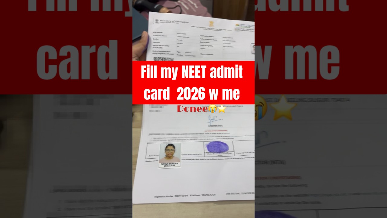 Fill *NEET ADMIT CARD* 2026 w me🚨| Don&rsquo;t make these mistakes|#neet2026#neetadmitcard