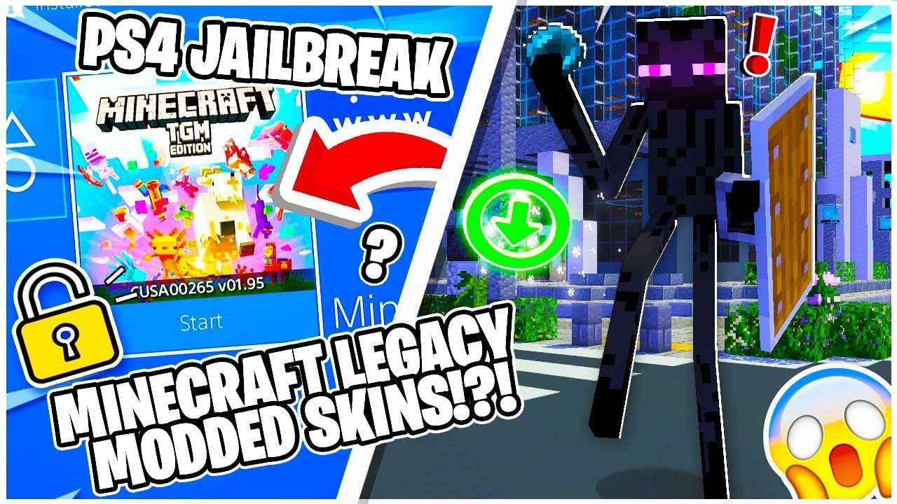 Minecraft Legacy PS4 MODS on Jailbroken Console! (Modded PKG + Skins) w/Download