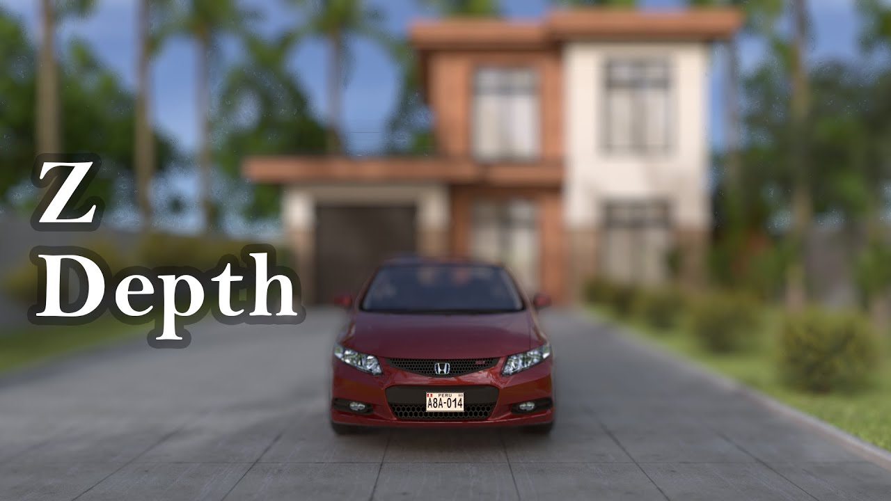 Camera Focus using Z Depth Render Element in V-Ray 5 for SketchUp