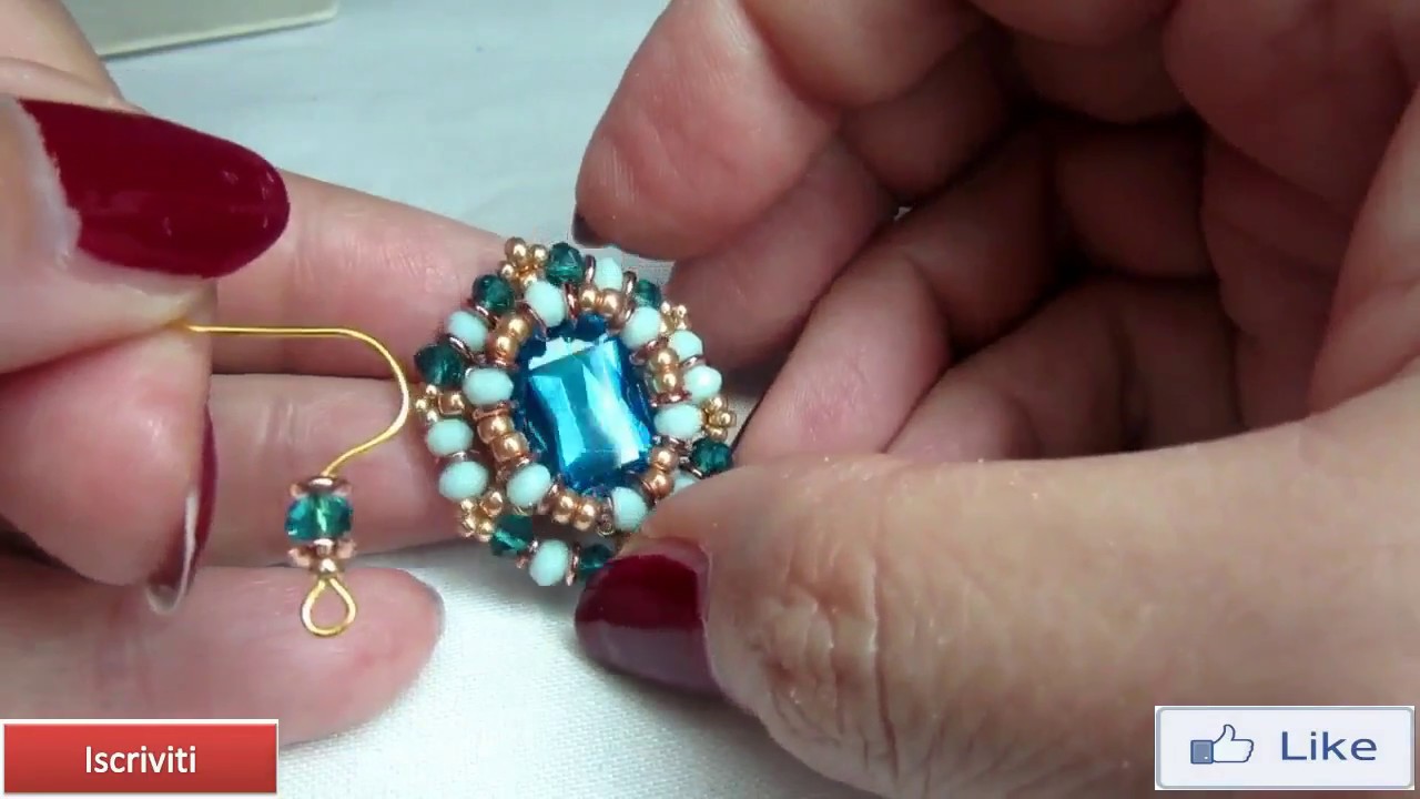 Tutorial incastonare cristallo rettangolo 13x18 Orecchini