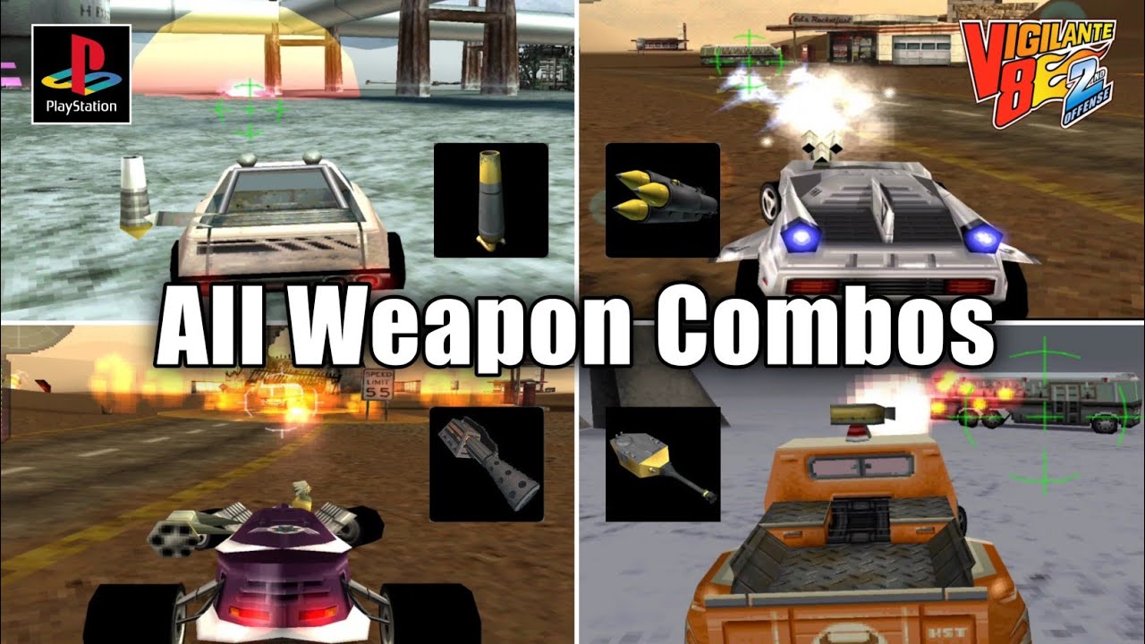 Vigilante 8: 2nd Offense - All Weapon Combos | PS1