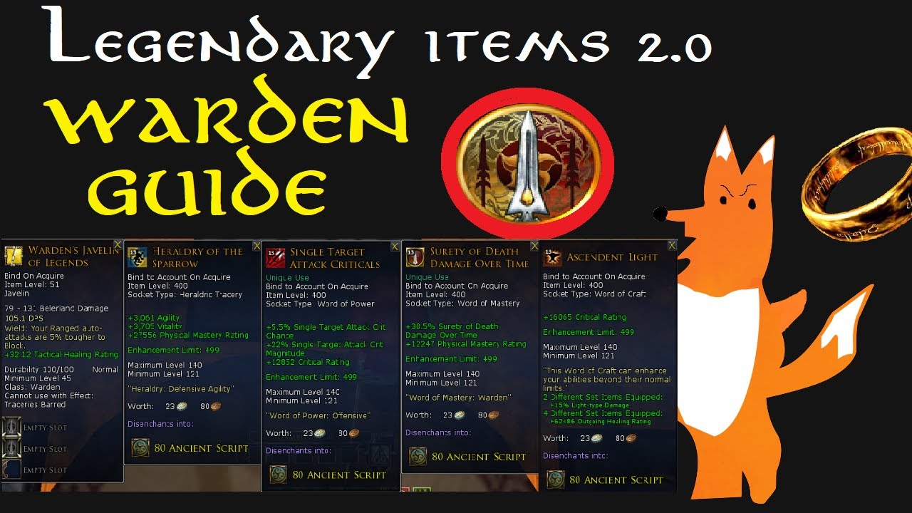 Lotro: Legendary Items 2.0 Red Warden GUIDE