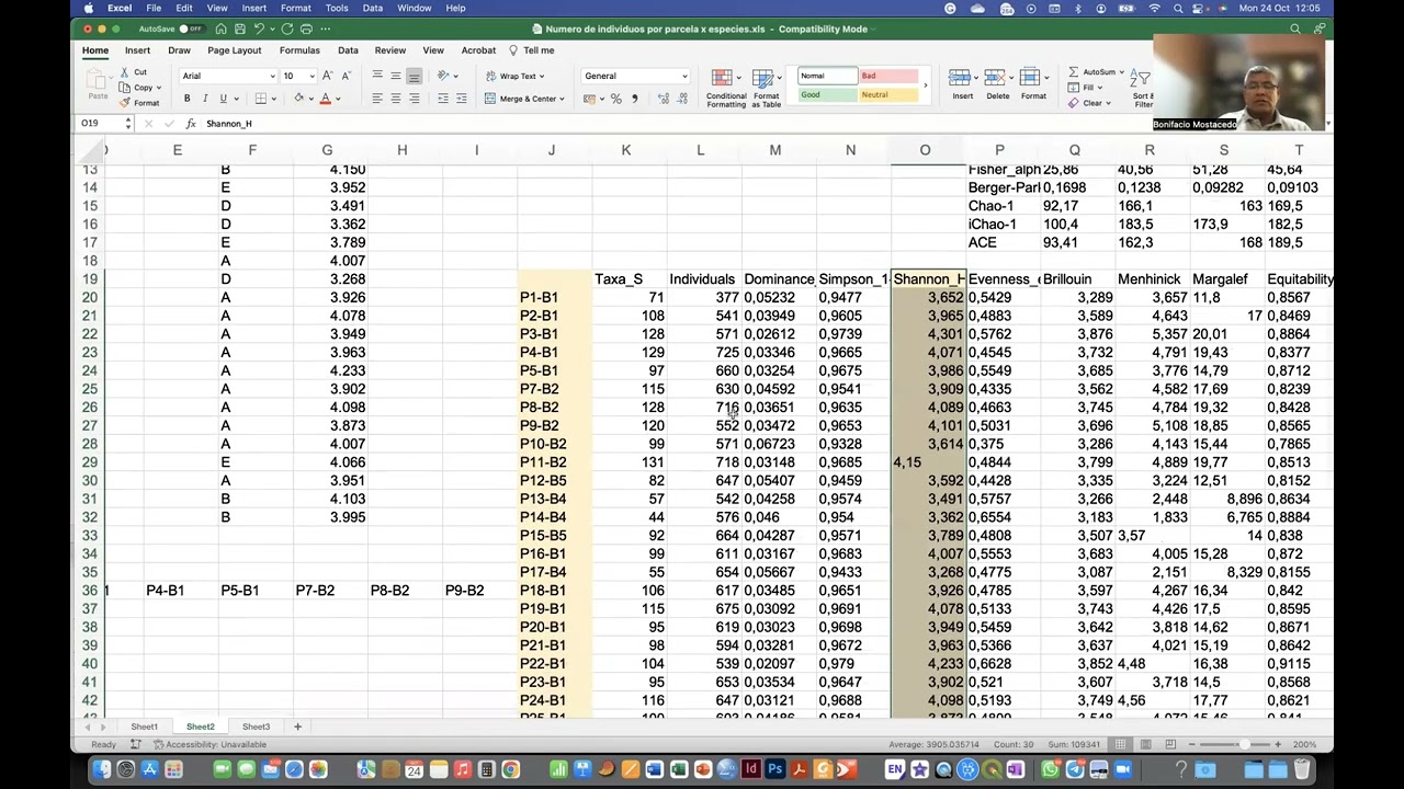 Indices de diversidad con PAST