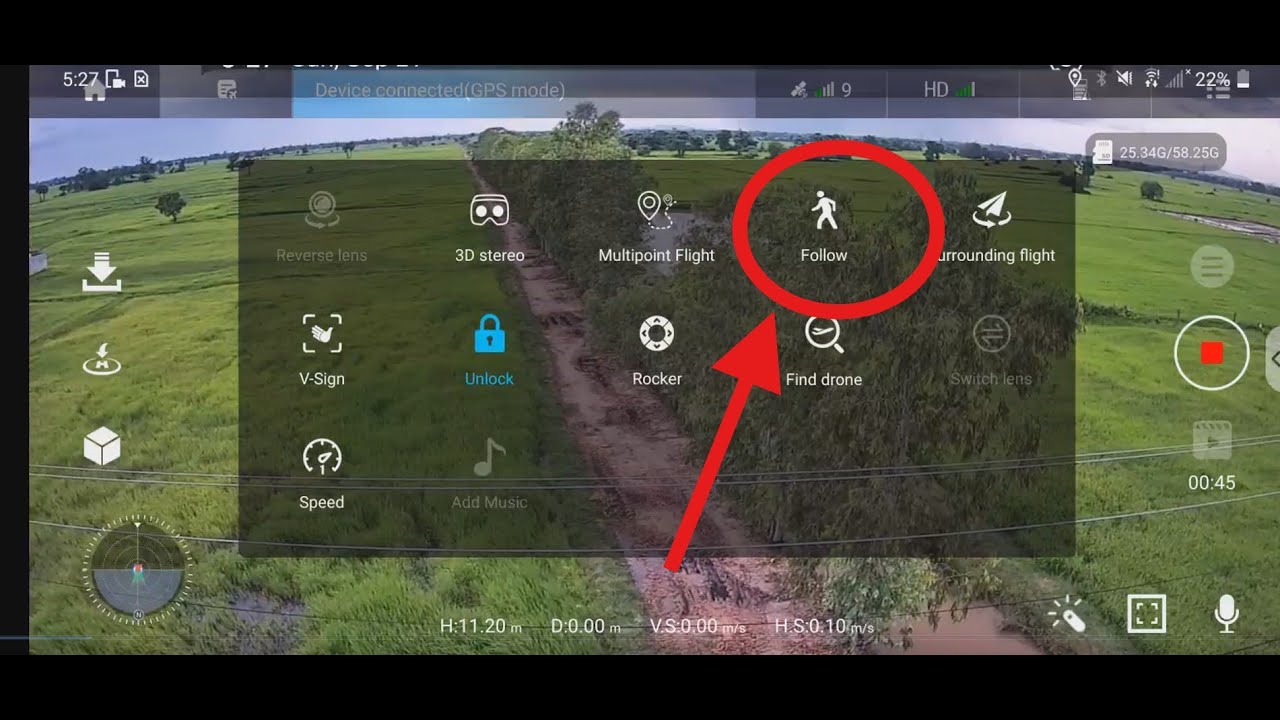 Follow me function on drone SG 109 max2 ( tracking mode)