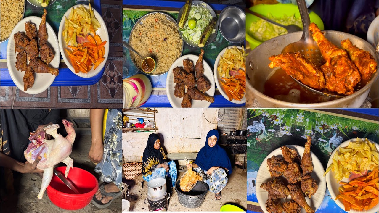 Routine keena manta waa bariis iyo chicken  aada u macan asxabta waa masantihiin 80ayaa uso cunaa