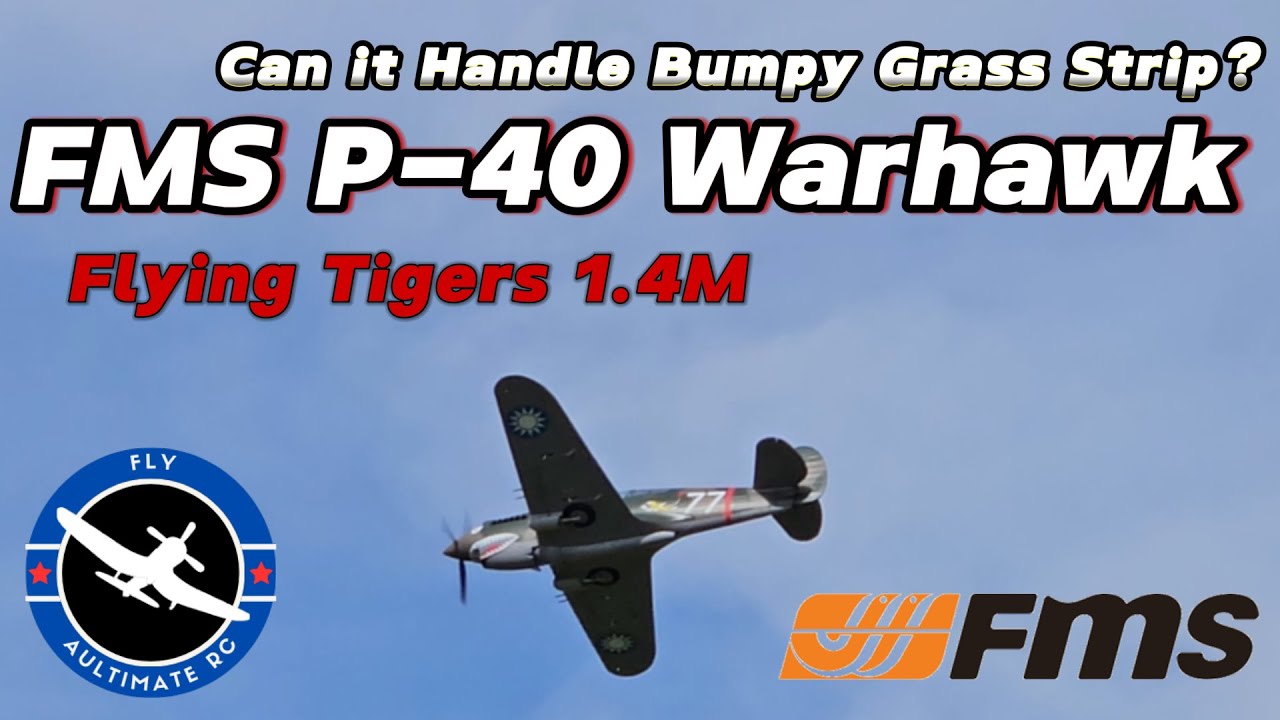 FMS P-40 Warhawk Flying Tigers 1.4M  2nd Flights - Can it Handle an Unmanicured Grass Landing Strip?
