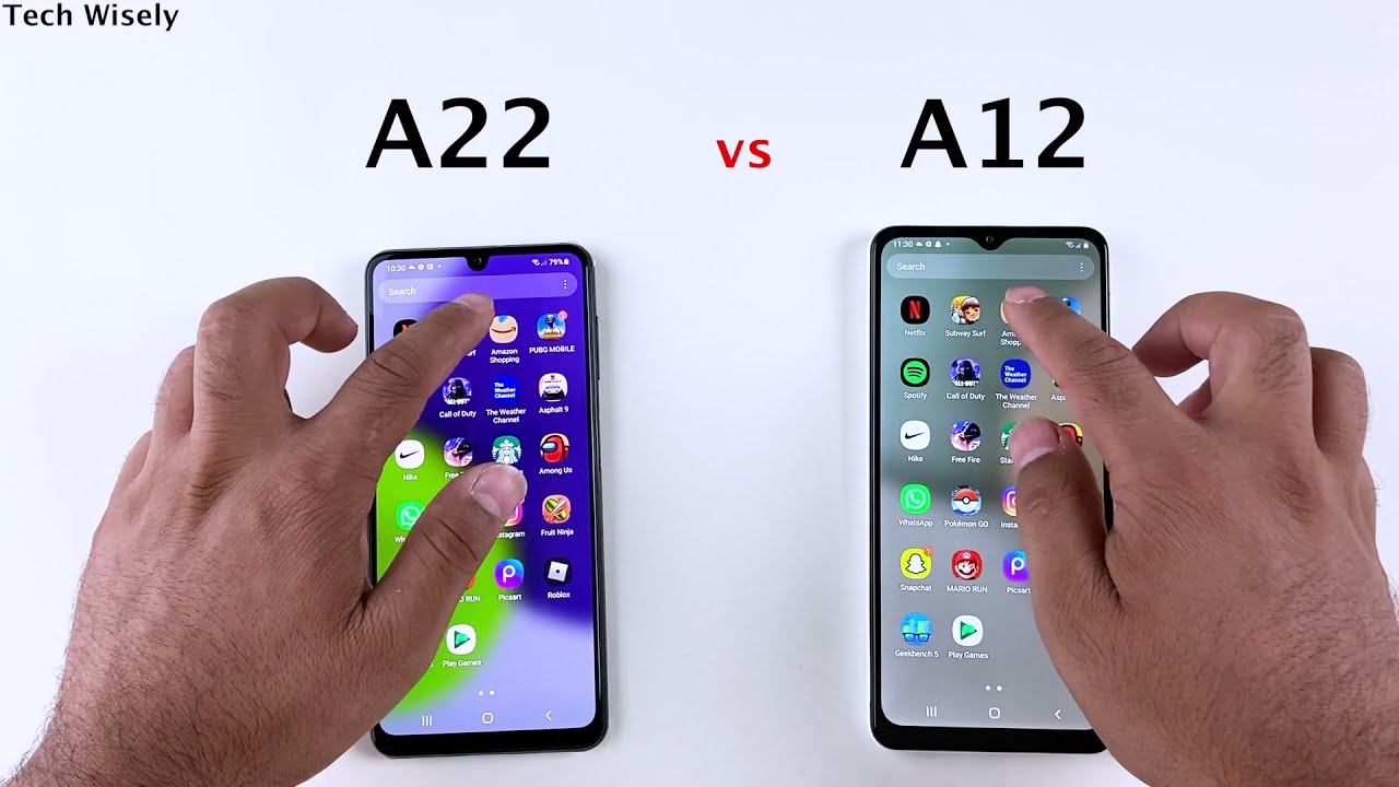 SAMSUNG A22 vs A12 Speed Test