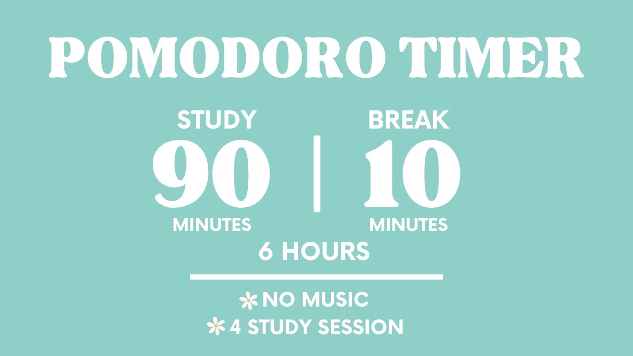 📚STUDY WITH ME FOR 6 HOURS +  | 90 MINS STUDY / 10 MINS BREAK | NO MUSIC | WITH ALARMS