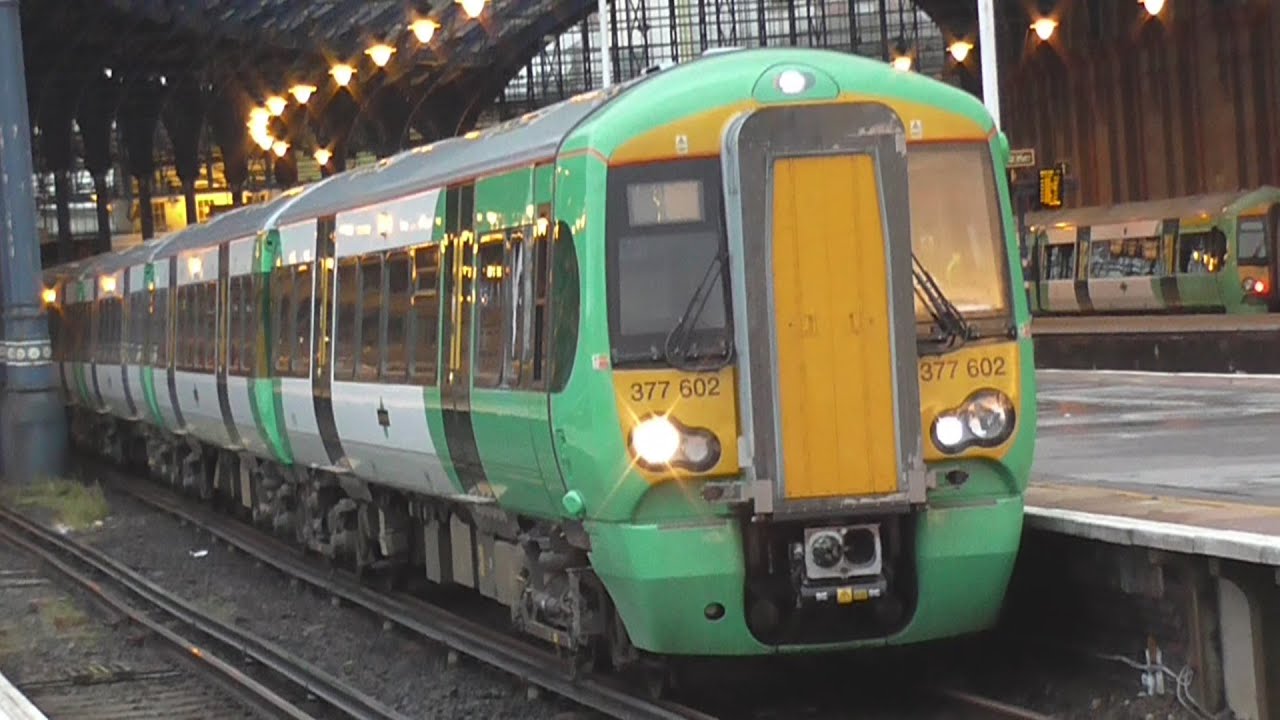 Class 377/6 - 377616 + 377602 Arrive And Depart Brighton Station
