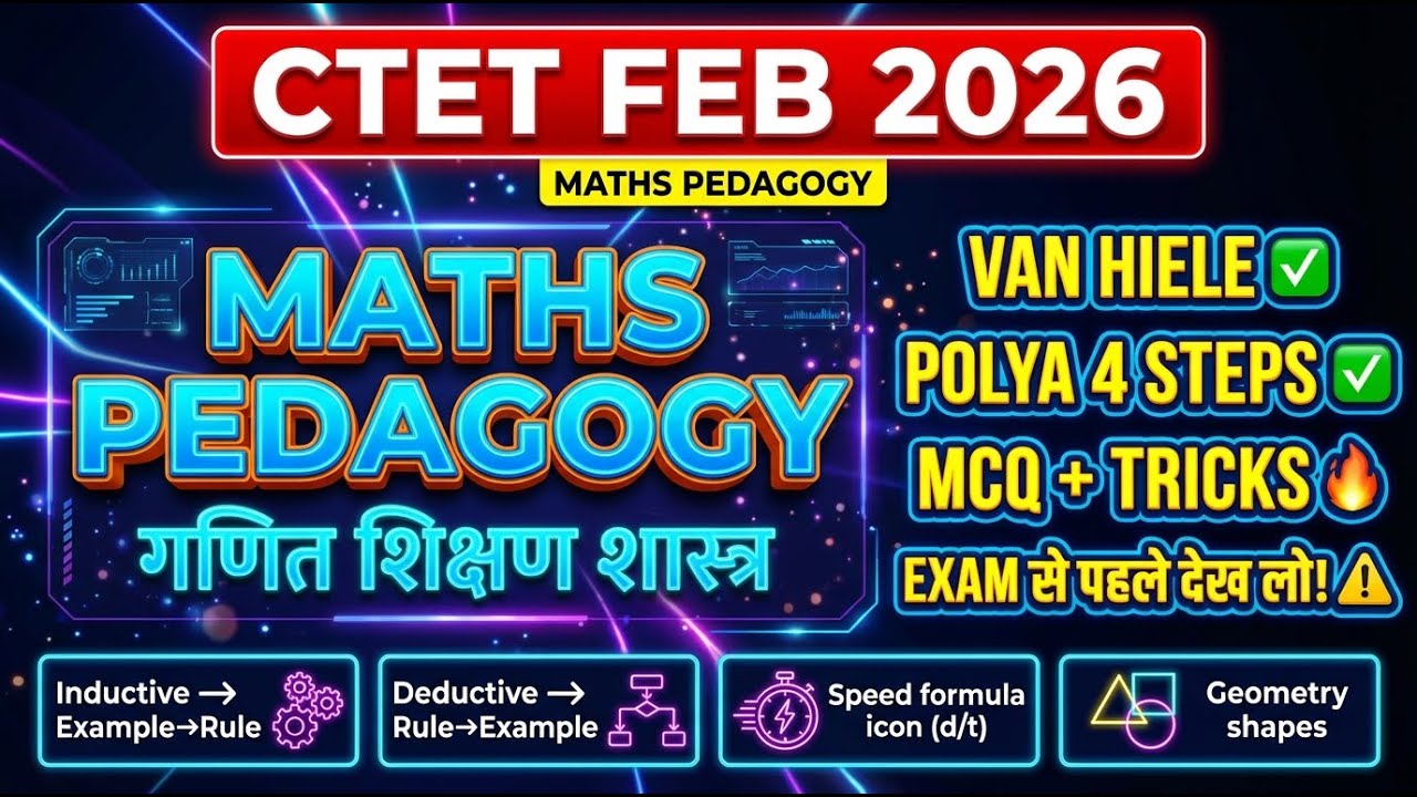 🔥 CTET FEB 2026 | Maths Pedagogy One Shot ✅ Methods, Van Hiele, Polya | MCQ+Tricks