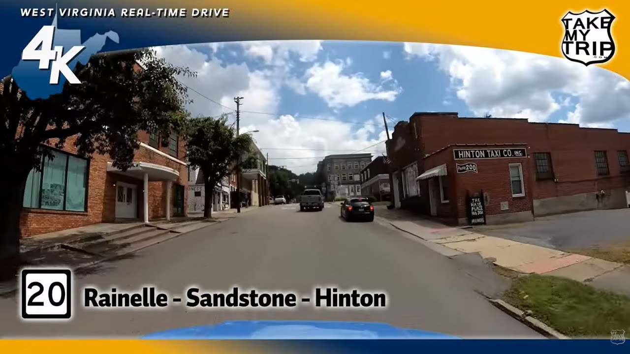 Scenic drive to Hinton, WV!  Route 20 from Rainelle to Sandstone and I-64, then on to Hinton in 4K