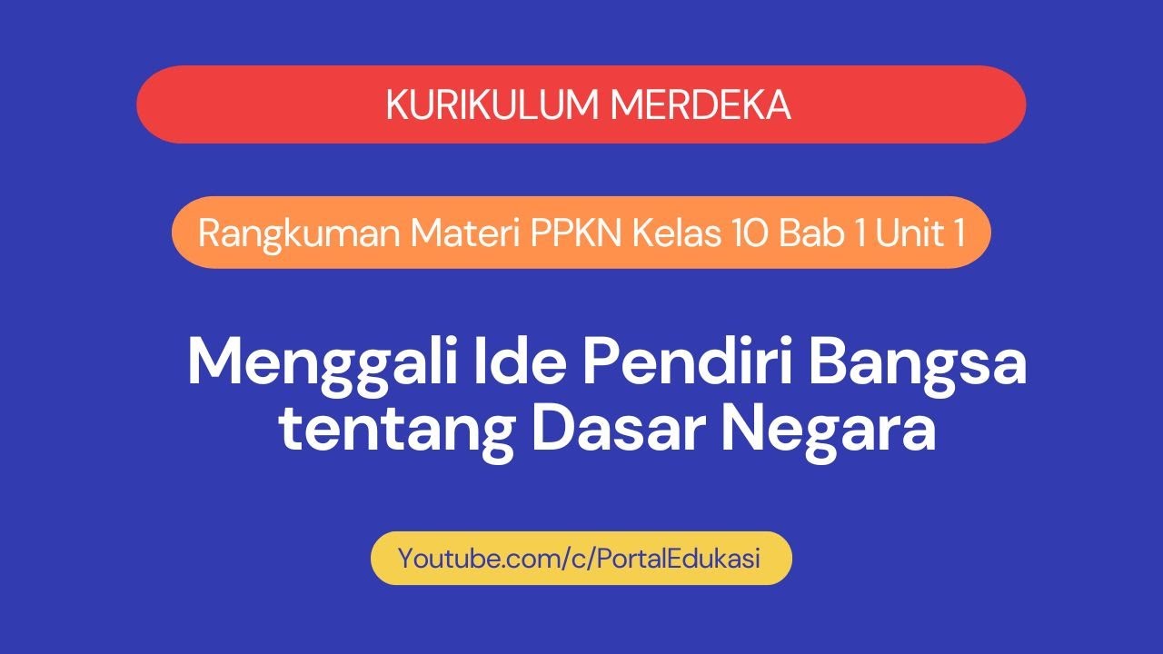 Kurikulum Merdeka PPKN Kelas 10 Bab 1 Unit 1 Menggali Ide Pendiri Bangsa Tentang Dasar Negara