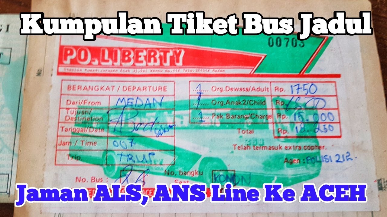 Nostalgia Tiket Naik Bus Jadul Naik ALS, ANS Dari Medan Ke Brandan Ongkos rp 2000 #tiketnaikbus