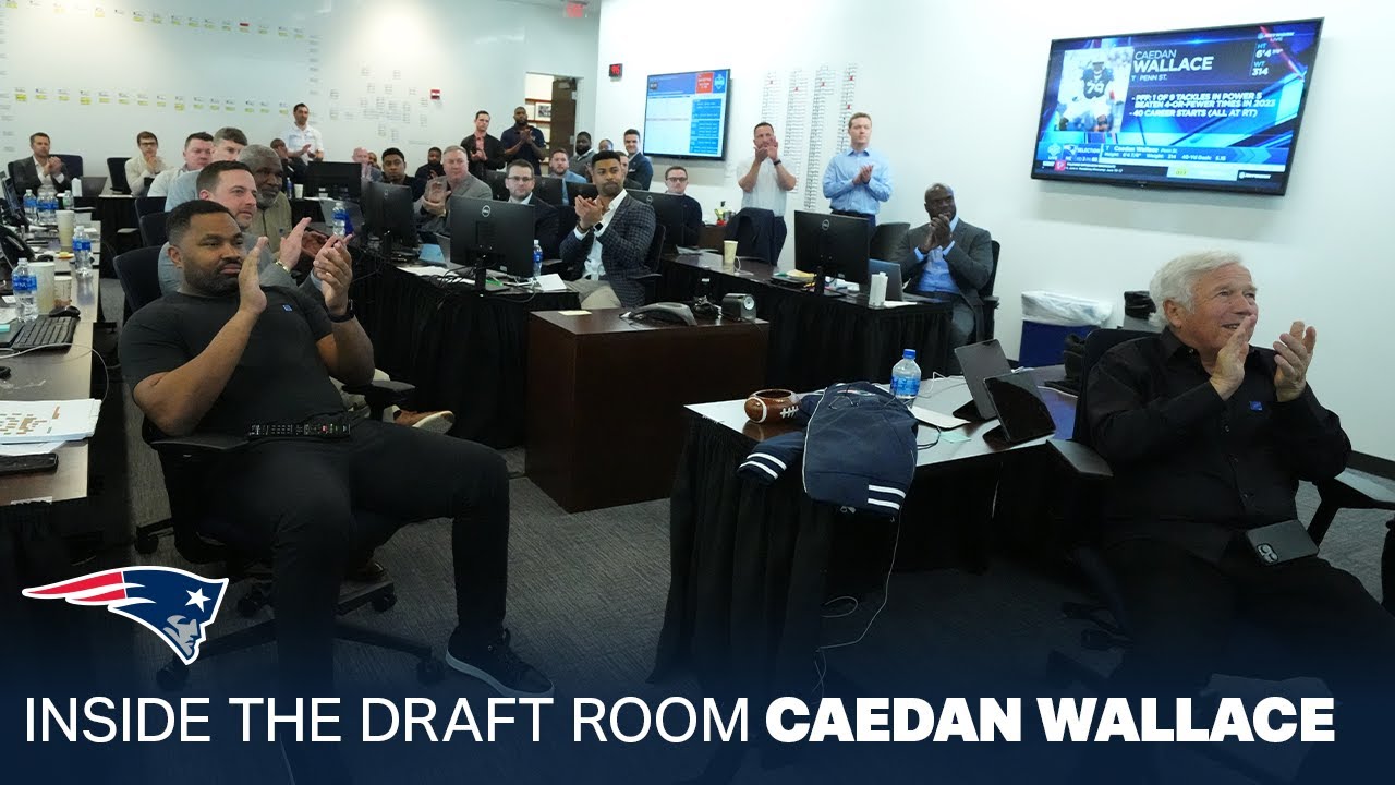 Inside the Draft Room as the Patriots Select Caedan Wallace | 2024 NFL Draft