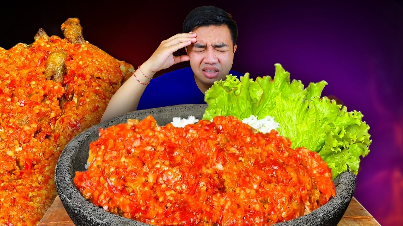 MUKBANG AYAM CRISPY GEPREK SAMBAL BAWANG 50 CABE RAWIT PEDAS 🥵🔥