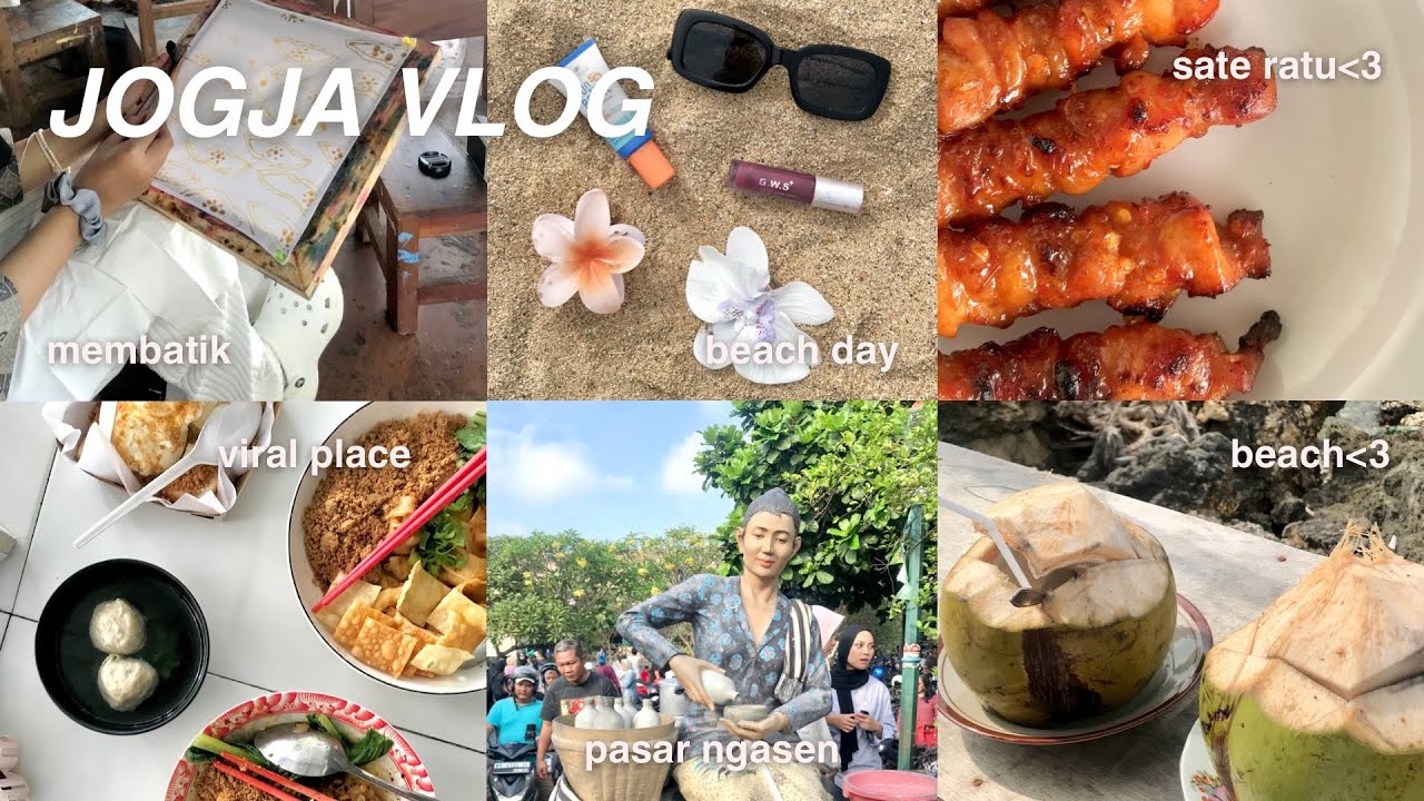 JOGJA VLOG🌼: what i eat, viral places, membatik, going to the beach, etc!