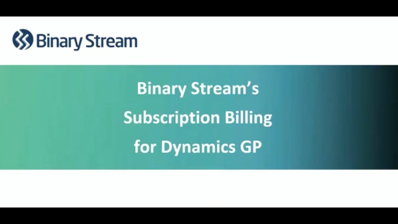 Subscription Billing for Microsoft Dynamics GP