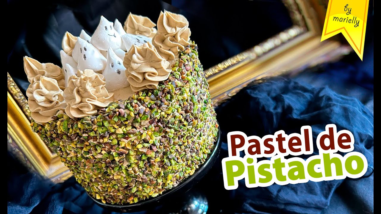 Pastel de PISTACHO (Bizcocho, Buttercream y Crema tres leches de Pistacho) 👻 Halloween