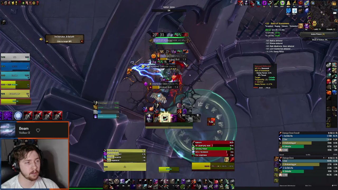 Halls +16 - First week of 9.1 - Sub Rogue Gameplay PoV (Mythic Plus)