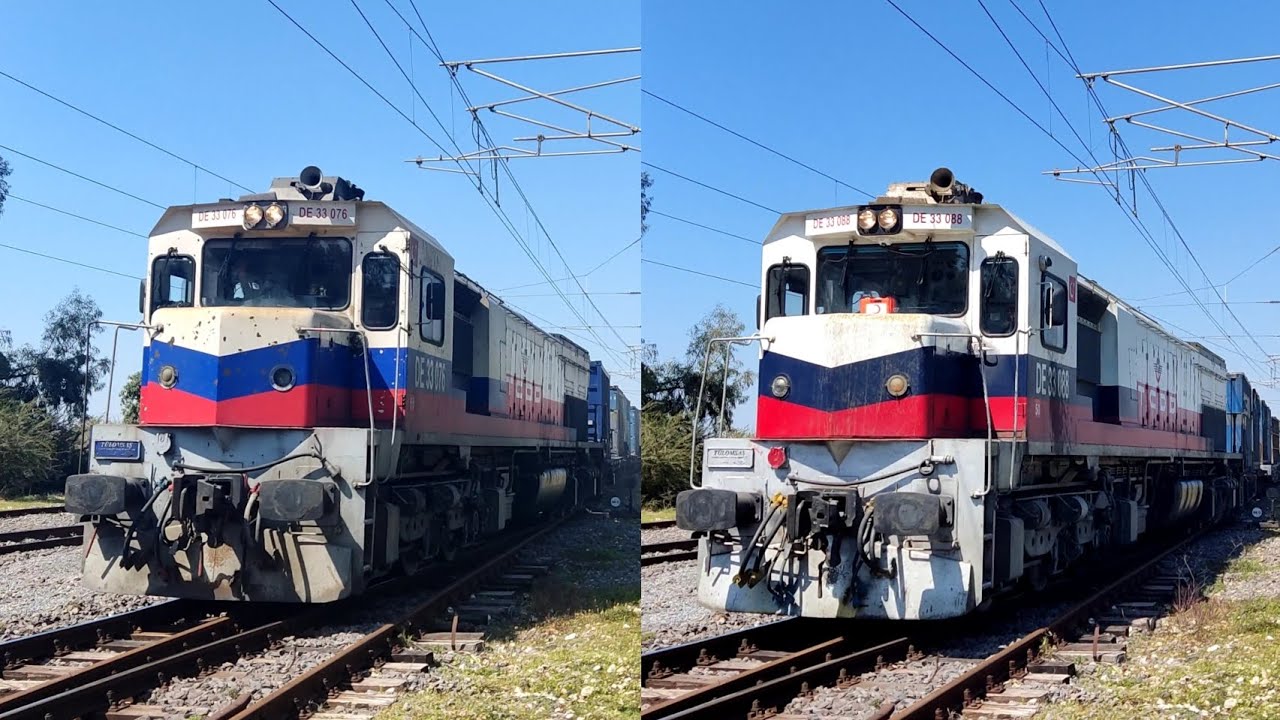 İKİ AYRI YÜK TRENİ: TCDD DE 33076 & TCDD DE 33088 DİNAMİK FRENLEME İLE GEÇİŞ.